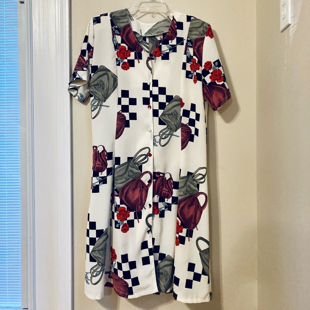 Vintage Dress with purses and roses design